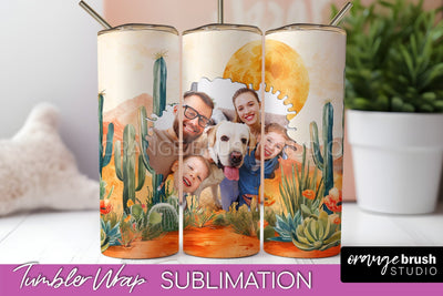 Photo Tumbler Wrap, Boho Family Frame Tumbler Sublimation Sublimation OrangeBrushStudio 