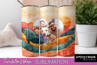 Photo Tumbler Wrap, Boho Family Frame Tumbler Sublimation Sublimation OrangeBrushStudio 