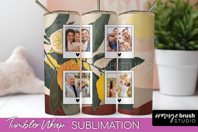 Photo Tumbler Wrap, Boho Family Frame Tumbler Sublimation Sublimation OrangeBrushStudio 