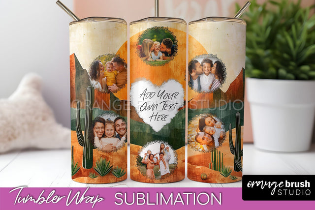 Photo Tumbler Wrap, Boho Family Frame Tumbler Sublimation Sublimation OrangeBrushStudio 