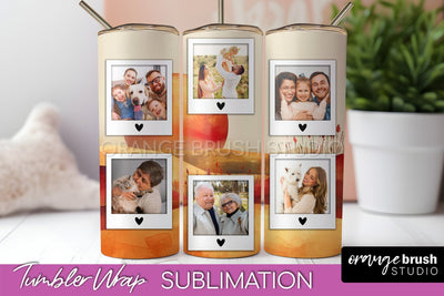 Photo Tumbler Wrap, Boho Family Frame Tumbler Sublimation Sublimation OrangeBrushStudio 