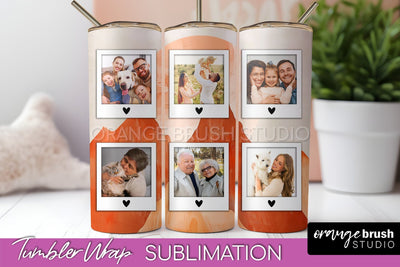Photo Tumbler Wrap, Boho Family Frame Tumbler Sublimation Sublimation OrangeBrushStudio 