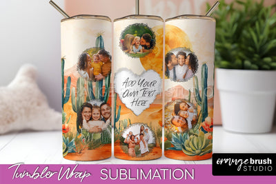 Photo Tumbler Wrap, Boho Family Frame Tumbler Sublimation Sublimation OrangeBrushStudio 