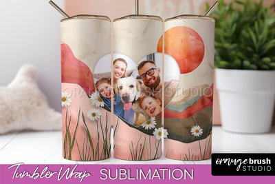 Photo Tumbler Wrap, Boho Family Frame Tumbler Sublimation Sublimation OrangeBrushStudio 