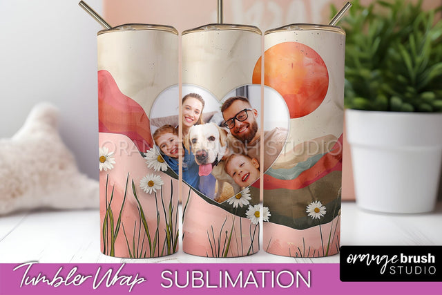 Photo Tumbler Wrap, Boho Family Frame Tumbler Sublimation Sublimation OrangeBrushStudio 