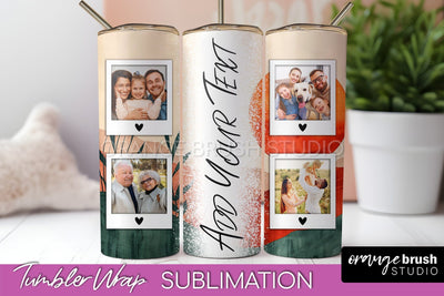 Photo Tumbler Wrap, Boho Family Frame Tumbler Sublimation Sublimation OrangeBrushStudio 