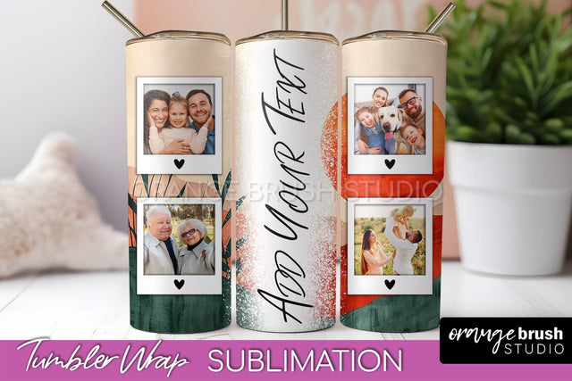 Photo Tumbler Wrap, Boho Family Frame Tumbler Sublimation Sublimation OrangeBrushStudio 