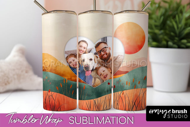 Photo Tumbler Wrap, Boho Family Frame Tumbler Sublimation Sublimation OrangeBrushStudio 