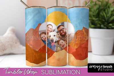 Photo Tumbler Wrap, Boho Family Frame Tumbler Sublimation Sublimation OrangeBrushStudio 
