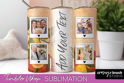 Photo Tumbler Wrap, Boho Family Frame Tumbler Sublimation Sublimation OrangeBrushStudio 