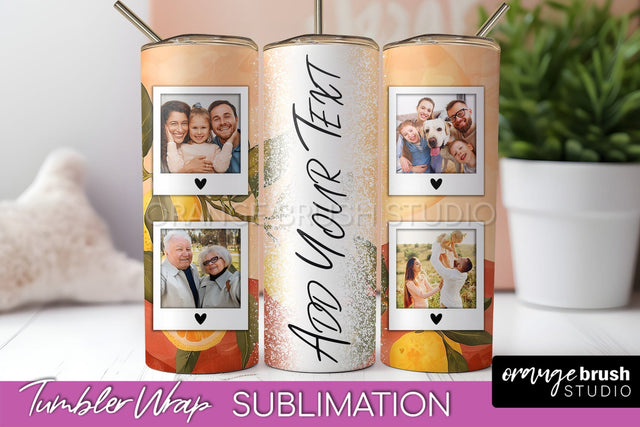Photo Tumbler Wrap, Boho Family Frame Tumbler Sublimation Sublimation OrangeBrushStudio 