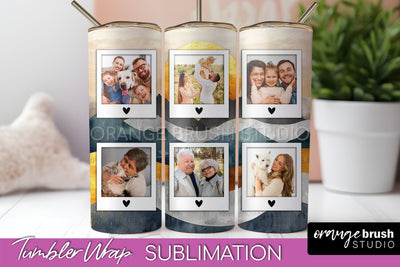 Photo Tumbler Wrap, Boho Family Frame Tumbler Sublimation Sublimation OrangeBrushStudio 