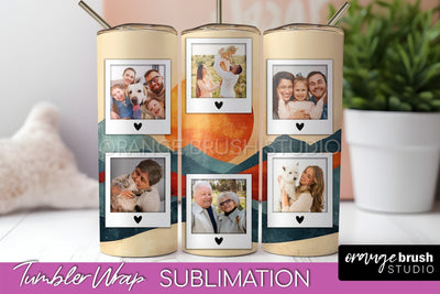 Photo Tumbler Wrap, Boho Family Frame Tumbler Sublimation Sublimation OrangeBrushStudio 