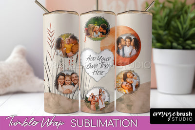 Photo Tumbler Wrap, Boho Family Frame Tumbler Sublimation Sublimation OrangeBrushStudio 