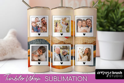 Photo Tumbler Wrap, Boho Family Frame Tumbler Sublimation Sublimation OrangeBrushStudio 