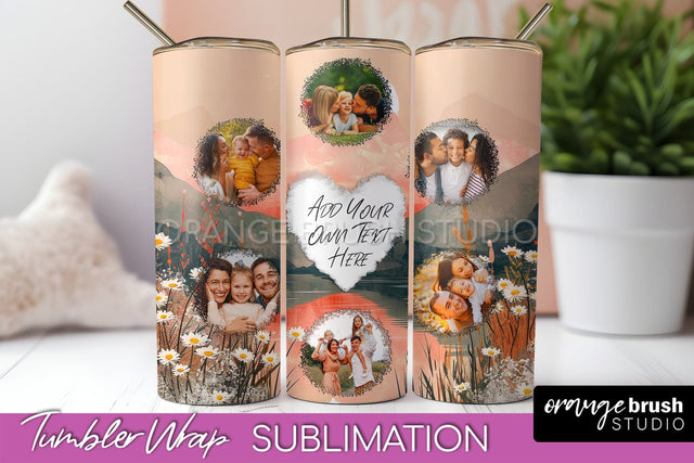 Photo Tumbler Wrap, Boho Family Frame Tumbler Sublimation Sublimation OrangeBrushStudio 