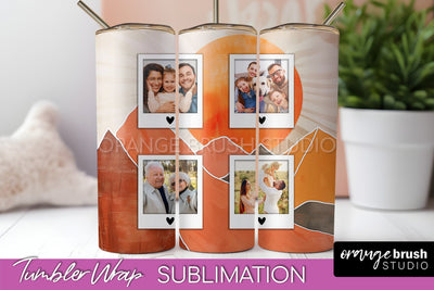 Photo Tumbler Wrap, Boho Family Frame Tumbler Sublimation Sublimation OrangeBrushStudio 
