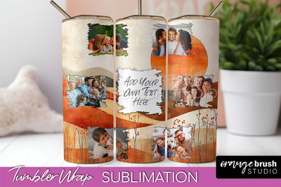 Photo Tumbler Wrap, Boho Family Frame Tumbler Sublimation Sublimation OrangeBrushStudio 