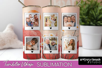 Photo Tumbler Wrap, Boho Family Frame Tumbler Sublimation Sublimation OrangeBrushStudio 