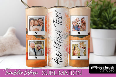 Photo Tumbler Wrap, Boho Family Frame Tumbler Sublimation Sublimation OrangeBrushStudio 