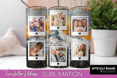 Photo Tumbler Wrap, Boho Family Frame Tumbler Sublimation Sublimation OrangeBrushStudio 