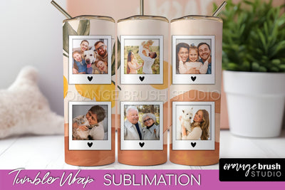 Photo Tumbler Wrap, Boho Family Frame Tumbler Sublimation Sublimation OrangeBrushStudio 