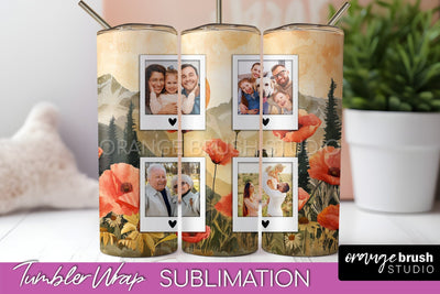 Photo Tumbler Wrap, Boho Family Frame Tumbler Sublimation Sublimation OrangeBrushStudio 
