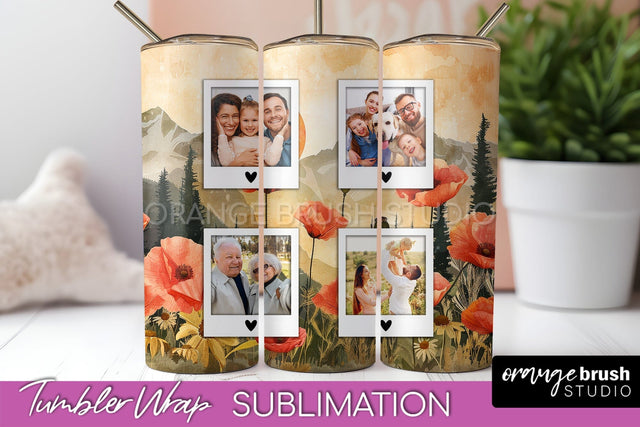 Photo Tumbler Wrap, Boho Family Frame Tumbler Sublimation Sublimation OrangeBrushStudio 