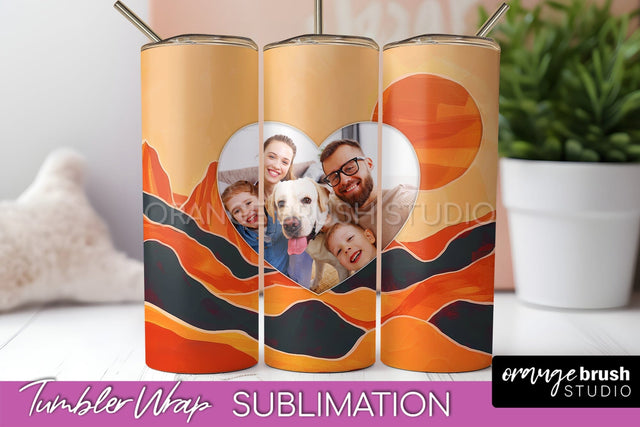 Photo Tumbler Wrap, Boho Family Frame Tumbler Sublimation Sublimation OrangeBrushStudio 