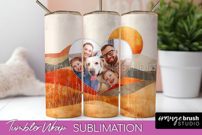 Photo Tumbler Wrap, Boho Family Frame Tumbler Sublimation Sublimation OrangeBrushStudio 