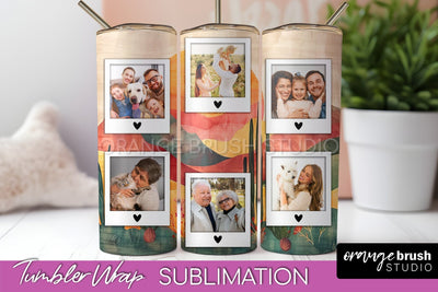 Photo Tumbler Wrap, Boho Family Frame Tumbler Sublimation Sublimation OrangeBrushStudio 