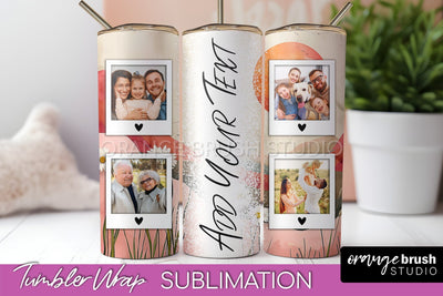 Photo Tumbler Wrap, Boho Family Frame Tumbler Sublimation Sublimation OrangeBrushStudio 