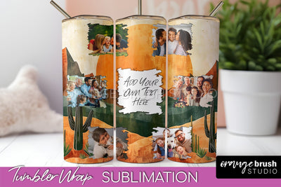 Photo Tumbler Wrap, Boho Family Frame Tumbler Sublimation Sublimation OrangeBrushStudio 