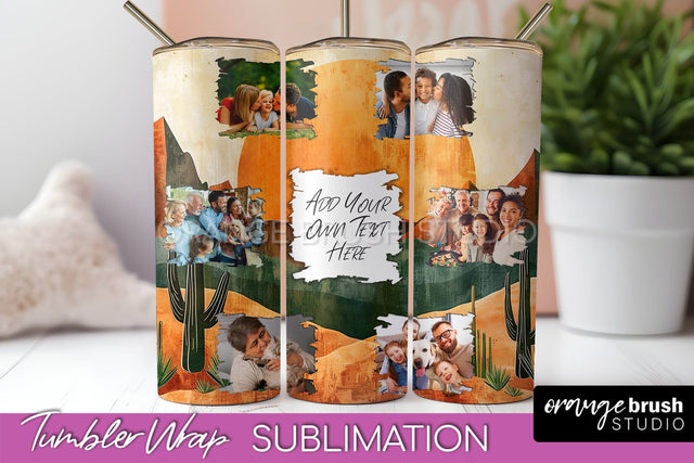 Photo Tumbler Wrap, Boho Family Frame Tumbler Sublimation Sublimation OrangeBrushStudio 