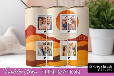 Photo Tumbler Wrap, Boho Family Frame Tumbler Sublimation Sublimation OrangeBrushStudio 