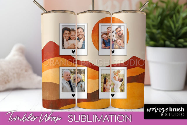 Photo Tumbler Wrap, Boho Family Frame Tumbler Sublimation Sublimation OrangeBrushStudio 
