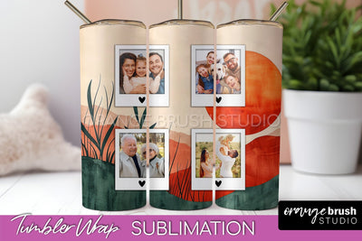 Photo Tumbler Wrap, Boho Family Frame Tumbler Sublimation Sublimation OrangeBrushStudio 