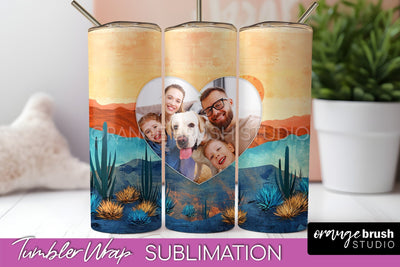 Photo Tumbler Wrap, Boho Family Frame Tumbler Sublimation Sublimation OrangeBrushStudio 