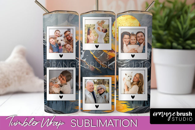 Photo Tumbler Wrap, Boho Family Frame Tumbler Sublimation Sublimation OrangeBrushStudio 