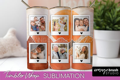 Photo Tumbler Wrap, Boho Family Frame Tumbler Sublimation Sublimation OrangeBrushStudio 