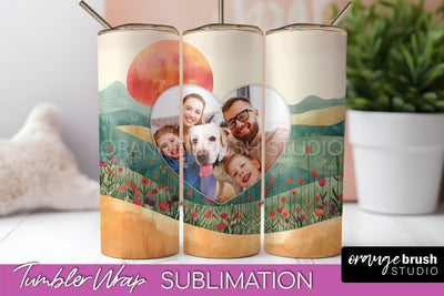 Photo Tumbler Wrap, Boho Family Frame Tumbler Sublimation Sublimation OrangeBrushStudio 
