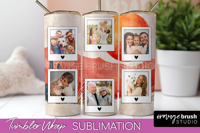 Photo Tumbler Wrap, Boho Family Frame Tumbler Sublimation Sublimation OrangeBrushStudio 