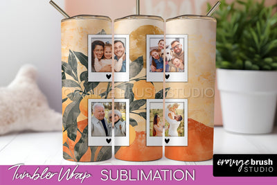 Photo Tumbler Wrap, Boho Family Frame Tumbler Sublimation Sublimation OrangeBrushStudio 