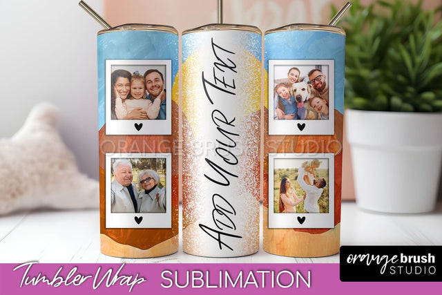 Photo Tumbler Wrap, Boho Family Frame Tumbler Sublimation Sublimation OrangeBrushStudio 