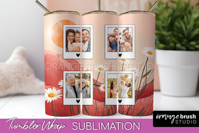Photo Tumbler Wrap, Boho Family Frame Tumbler Sublimation Sublimation OrangeBrushStudio 