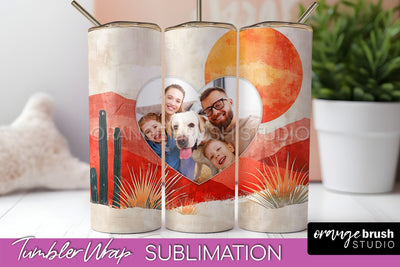 Photo Tumbler Wrap, Boho Family Frame Tumbler Sublimation Sublimation OrangeBrushStudio 