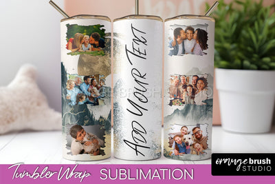 Photo Tumbler Wrap, Boho Family Frame Tumbler Sublimation Sublimation OrangeBrushStudio 