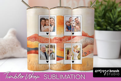Photo Tumbler Wrap, Boho Family Frame Tumbler Sublimation Sublimation OrangeBrushStudio 