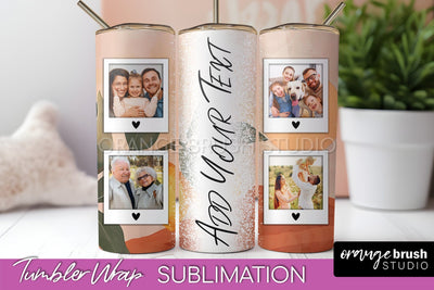 Photo Tumbler Wrap, Boho Family Frame Tumbler Sublimation Sublimation OrangeBrushStudio 