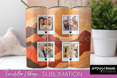 Photo Tumbler Wrap, Boho Family Frame Tumbler Sublimation Sublimation OrangeBrushStudio 